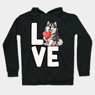 Love Alaskan Malamute Hoodie